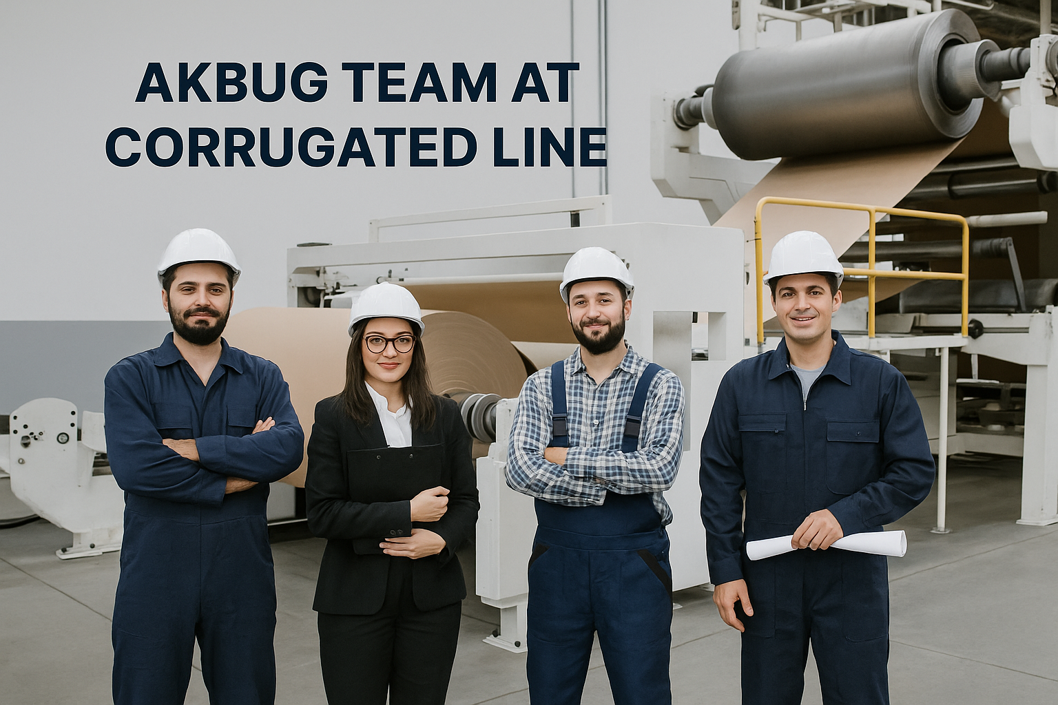 Akbug team at corrugated line